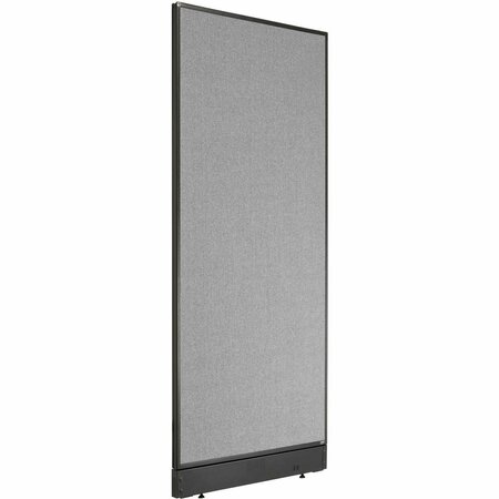 INTERION BY GLOBAL INDUSTRIAL Interion Non-Electric Office Partition Panel with Raceway, 24-1/4inW x 64inH, Gray 277661NGY